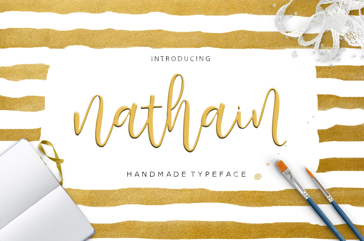 Nathain: A Script Handwritten Font with Character and Flow